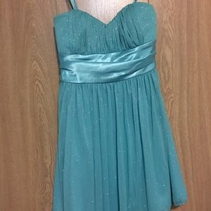 Sparkly teal homecoming dress